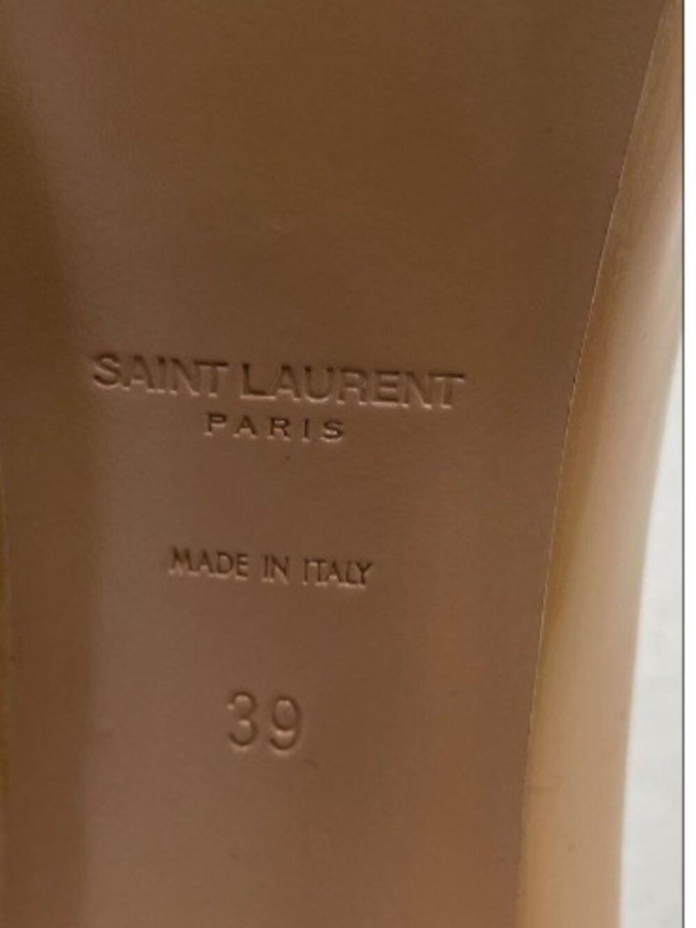 $995 YSL Saint Laurent Tribtoo 105 Nude Beige Patent Pumps Heels Shoes 39 8.5 - Picture 5 of 8